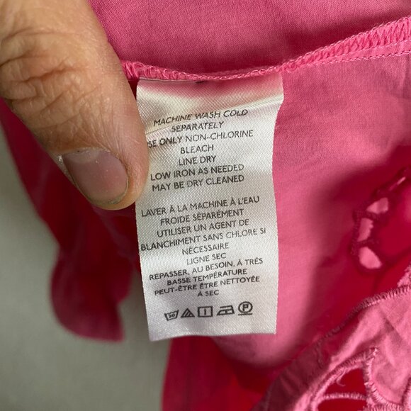 Free People Maisie Cutwork Top Peasant Boho Hippie XL Pink OB1666078 Embroidered - Picture 4 of 5